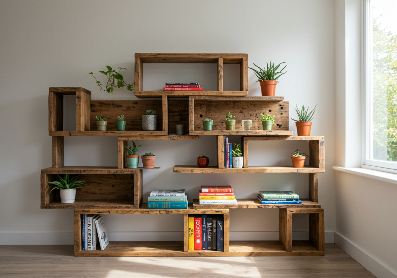 Build Your Own Eco-Friendly, Damage-Free Shelving with Reclaimed Wood
